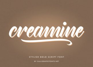Creamine Calligraphy Font