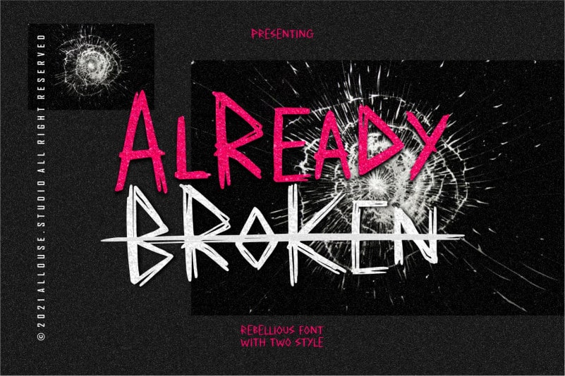 Already Broken Display Font Duo