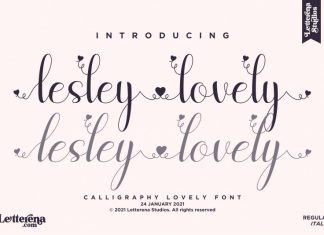 Lesley Lovely Calligraphy Font