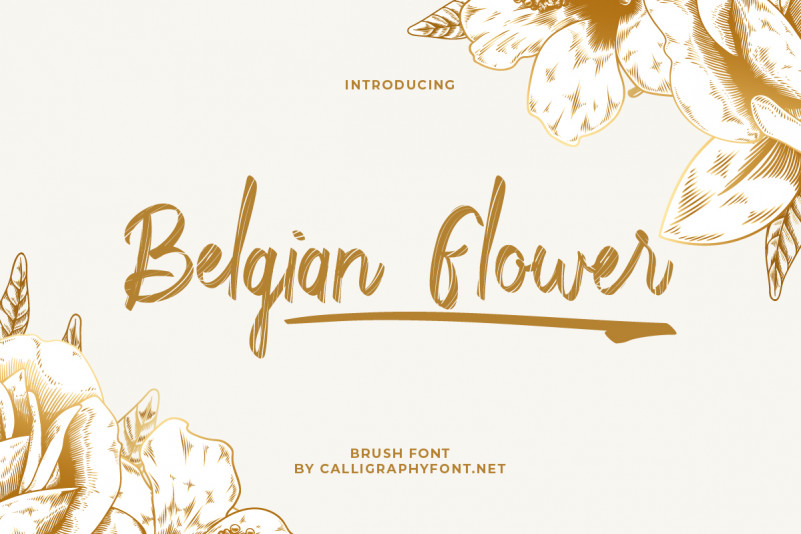 Belgian Flower Brush Font