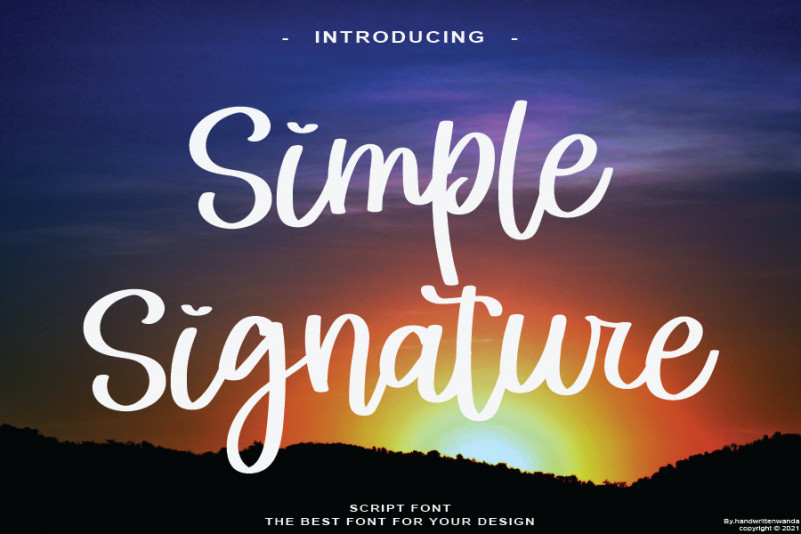 Simple Signature Script Font