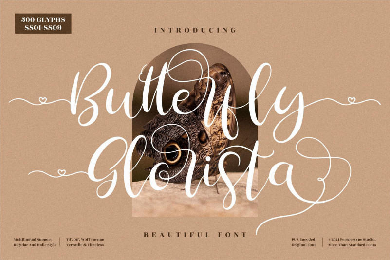 Butterfly Glorista Calligraphy Font