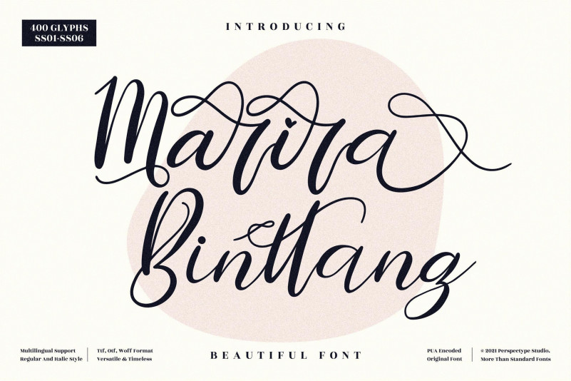 Marira Binttang Calligraphy Font