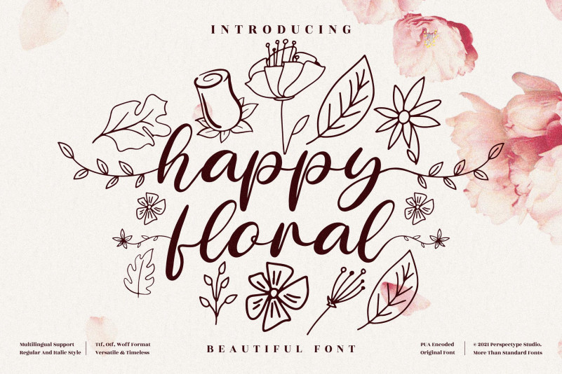 Happy Floral Calligraphy Font