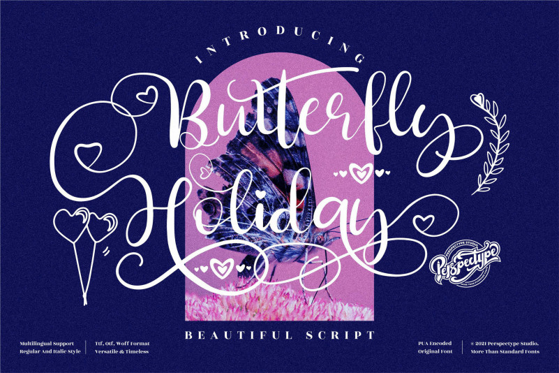 Butterfly Holiday Script Font