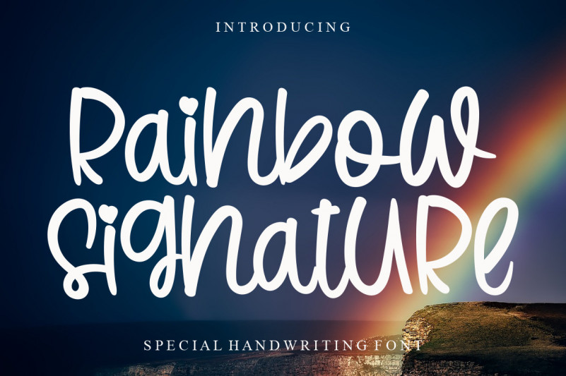 Rainbow Signature Script Font