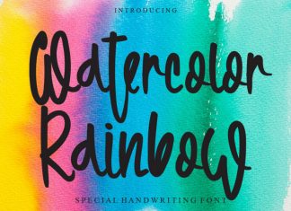 Watercolor Rainbow Script Font
