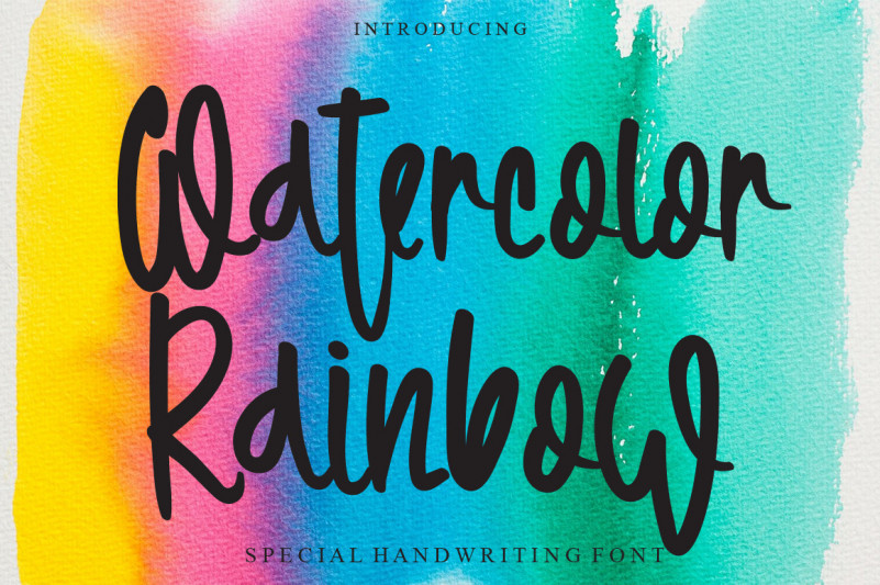 Watercolor Rainbow Script Font