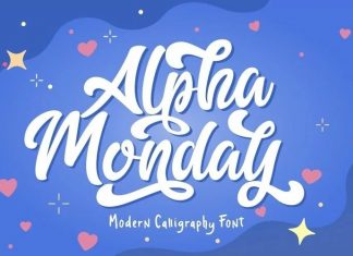 Alpha Monday Bold Script Font