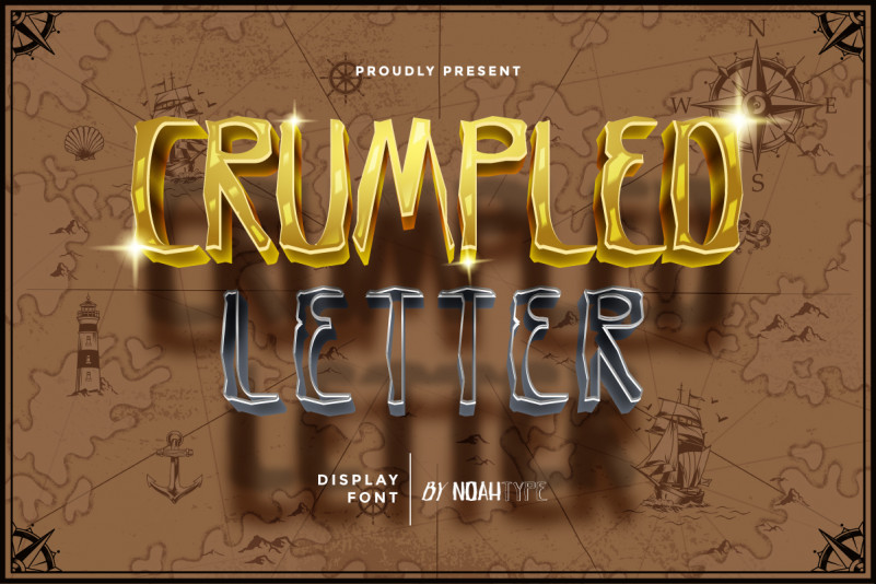 Crumpled Letter Display Font