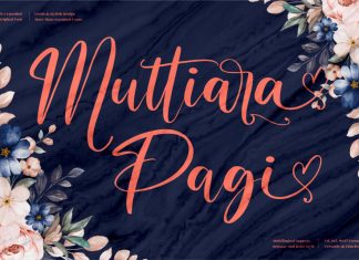 Muttiara Pagi Calligraphy Font