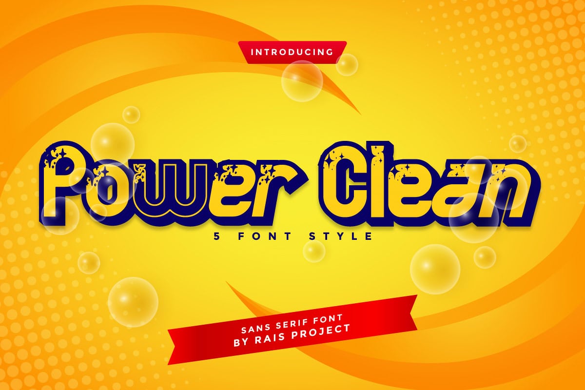 Mighty Clean Lettering Power Clean Font - Befonts
