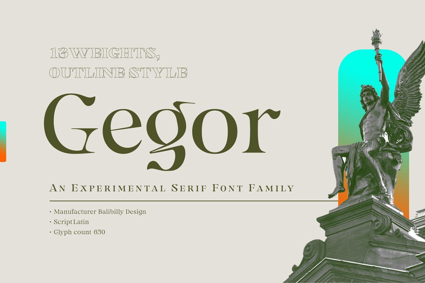 Gegor  Fonte de exibição Serif, Fontes - Envato Elements