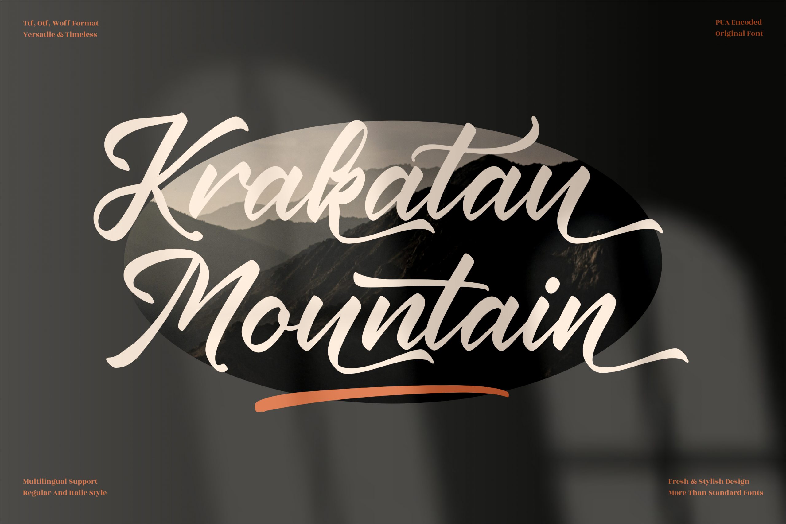Krakatau Mountain Script Font