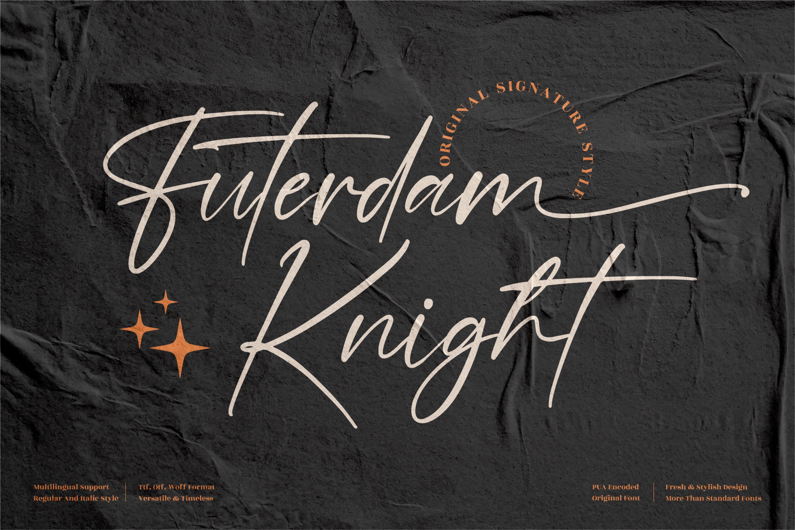 Futerdam Knight Script Font