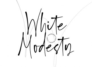 White Modesty Script Font
