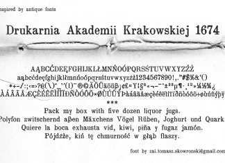 Drukarnia Akademii Krakowskiej 1674 Font