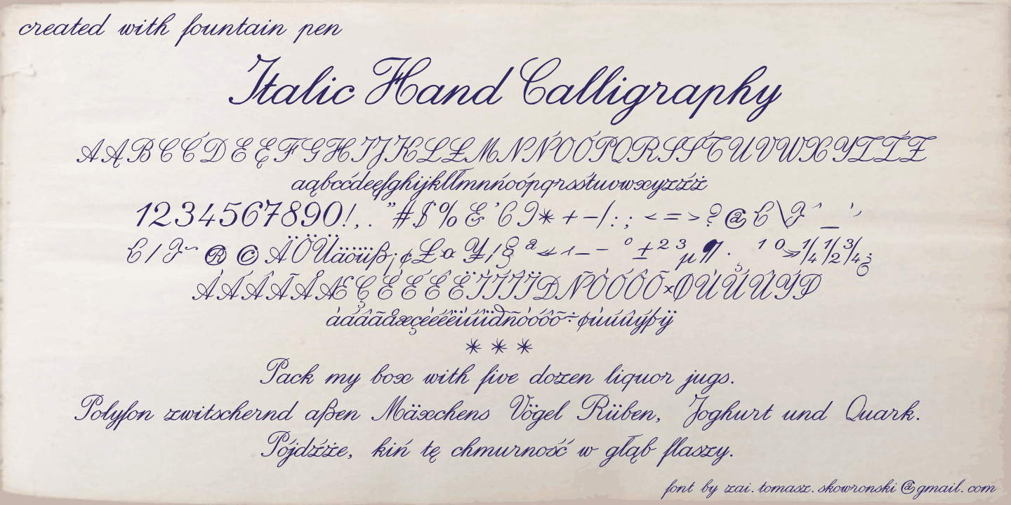 Italic Hand Calligraphy Font Download Free Font