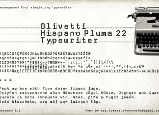 Olivetti Hispano Pluma 22 Typewriter Font 