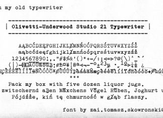 Olivetti Underwood Studio 21 Typewriter Font