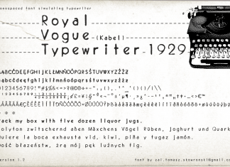 Royal Vogue Typewriter 1929 Font 
