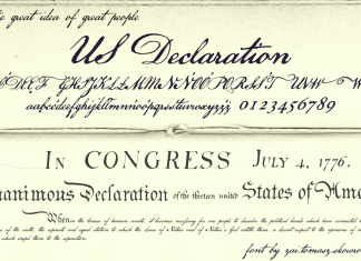 US Declaration Font