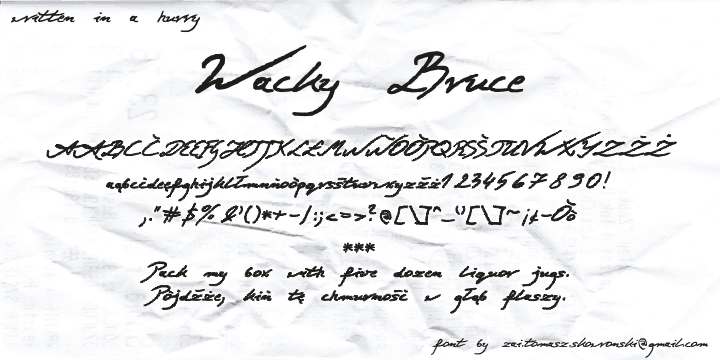 Wacky Bruce Font