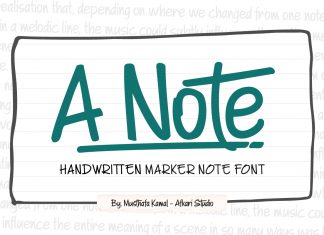 A Note Handwritten Font