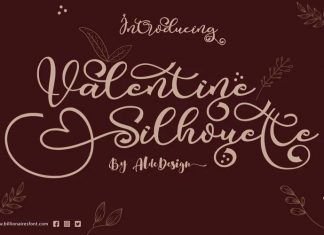 Valentine Silhouette Calligraphy Font