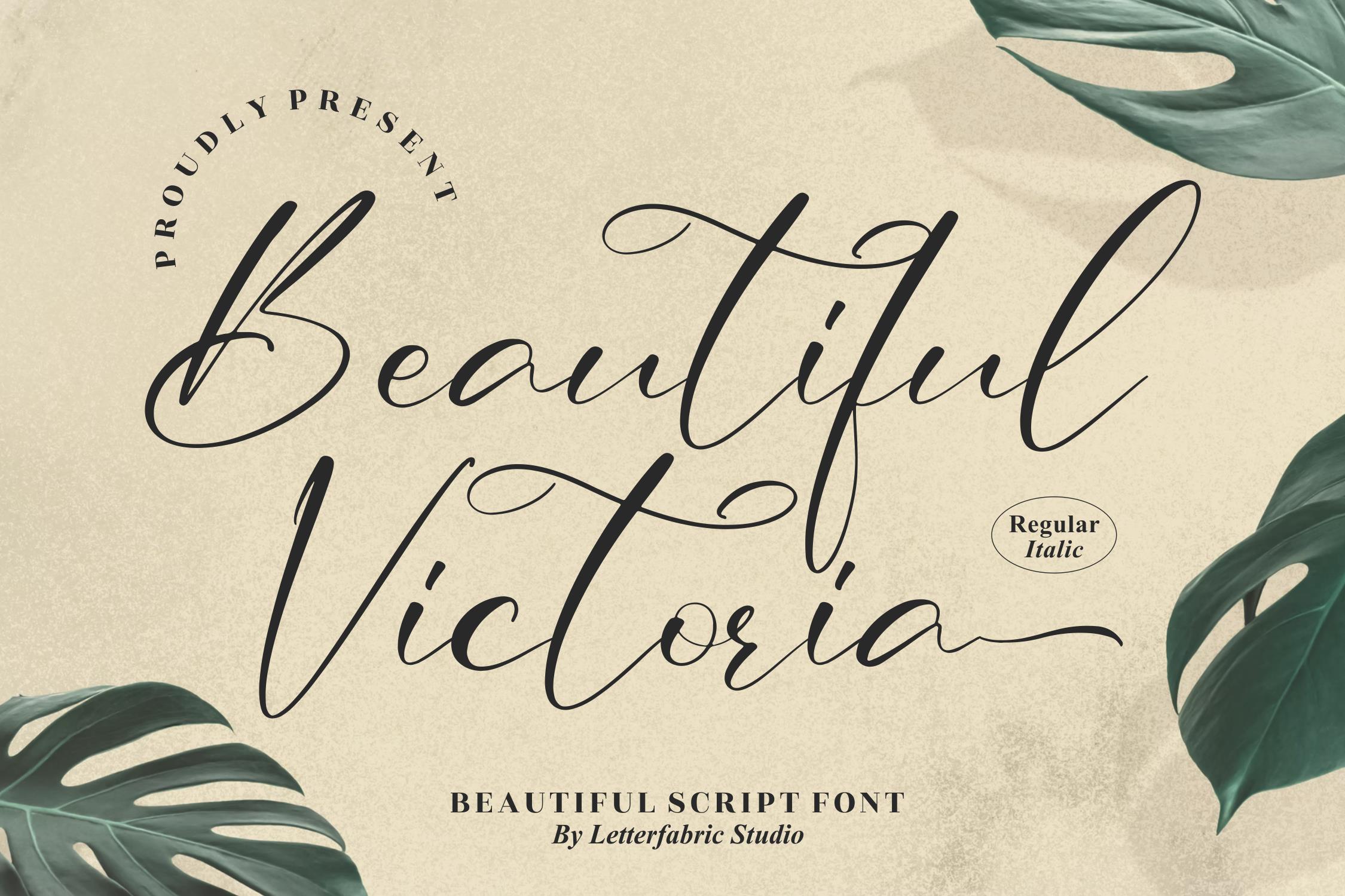 Beautiful Victoria Script Font