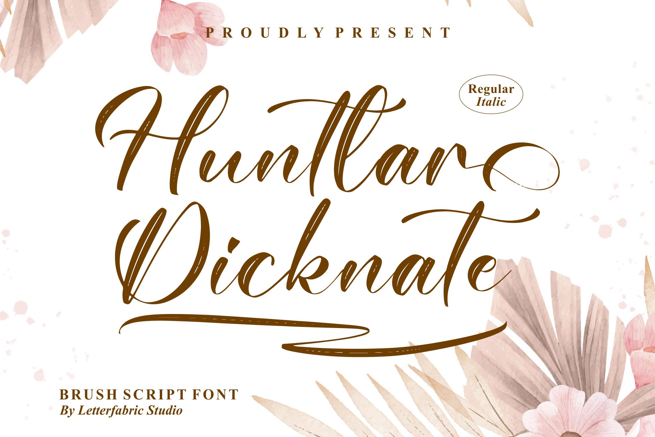 Huntlar Dicknate Script Font