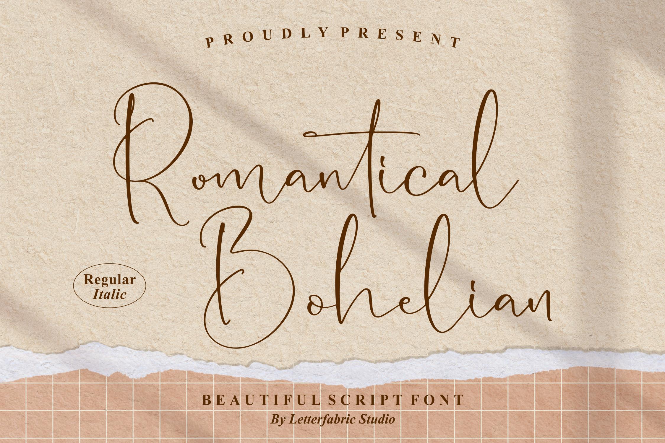 Romantical Bohelian Script Font