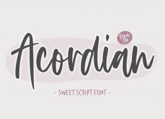 Acordian Sweet Script Font