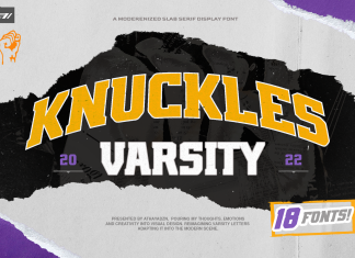 AZN Knuckles Varsity Display Font