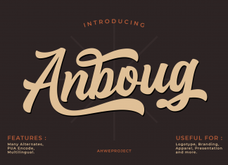Anboug Script Font
