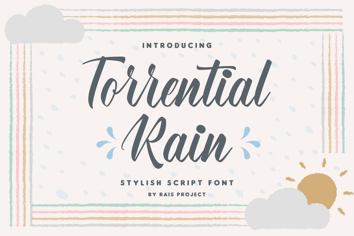 Torrential Rain Script Font