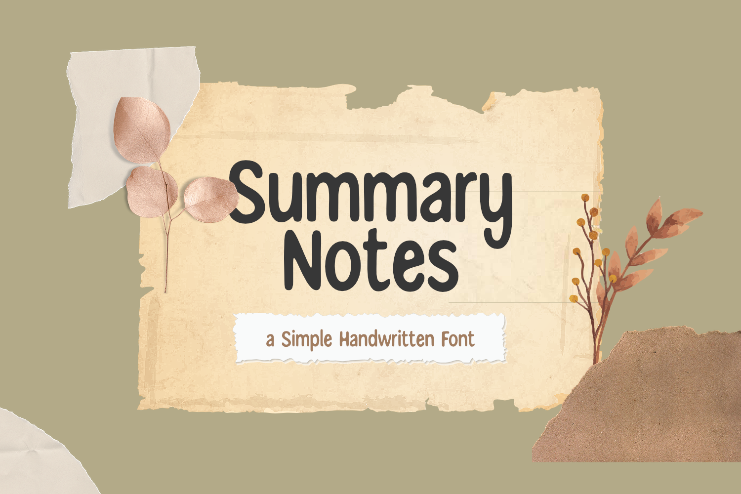 Summary Notes Script Font