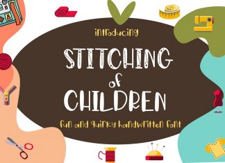 Stitching of Children Display Font