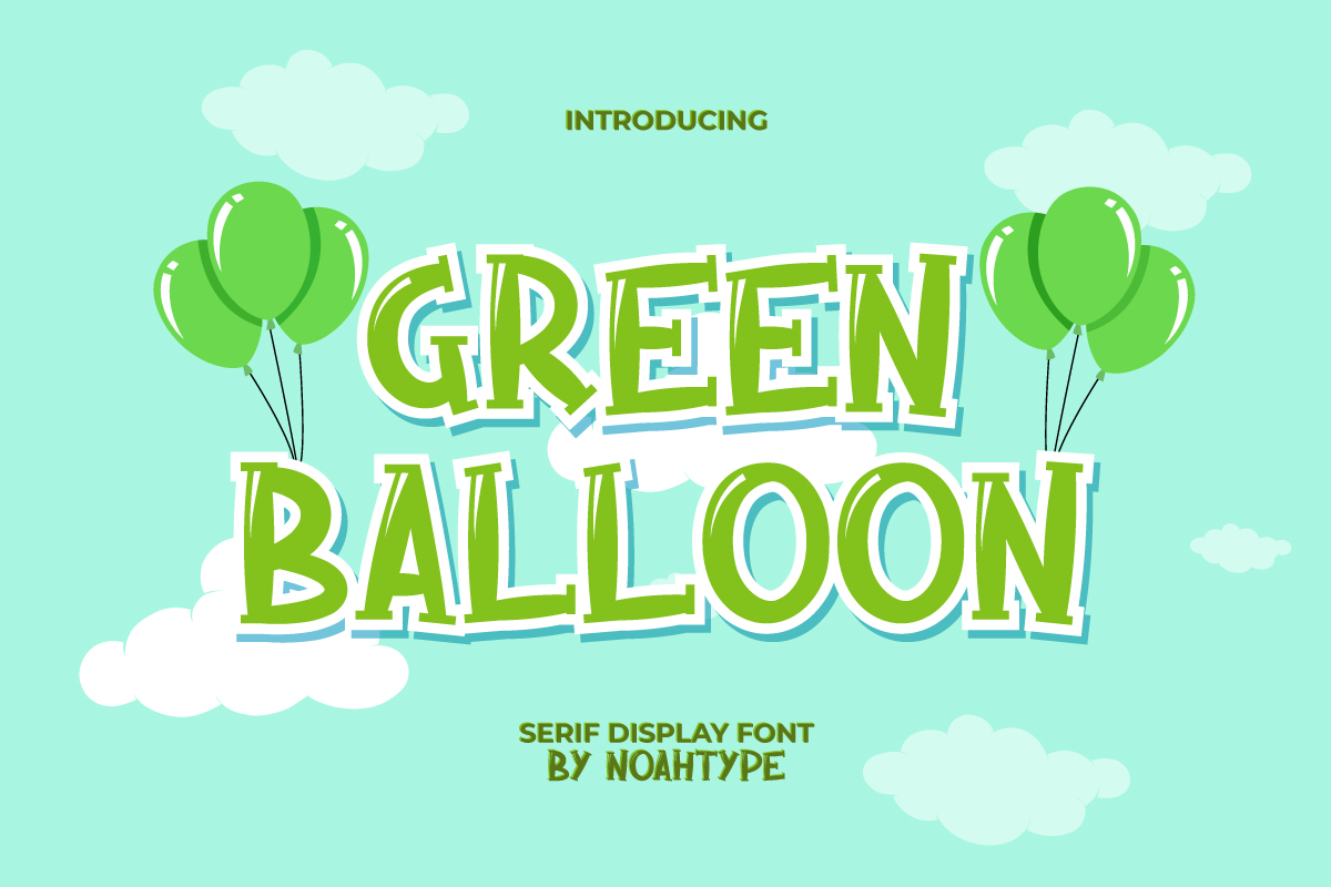 Green Balloon Display Font