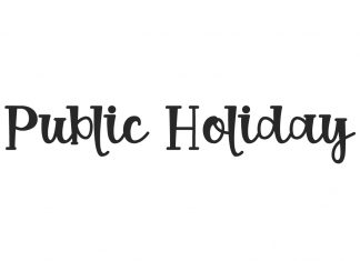 Public Holiday Display Font