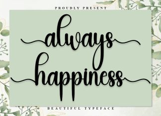 Always Happiness Calligraphy Font