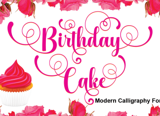 Birthday Cake Calligraphy Font