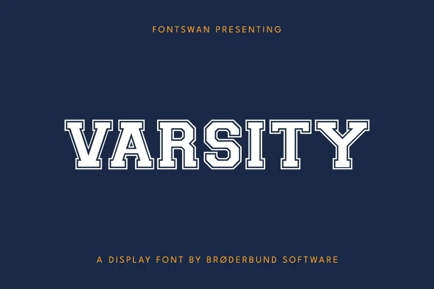 Varsity Collegiate Athletic Block Type Font Machine Embroidery 