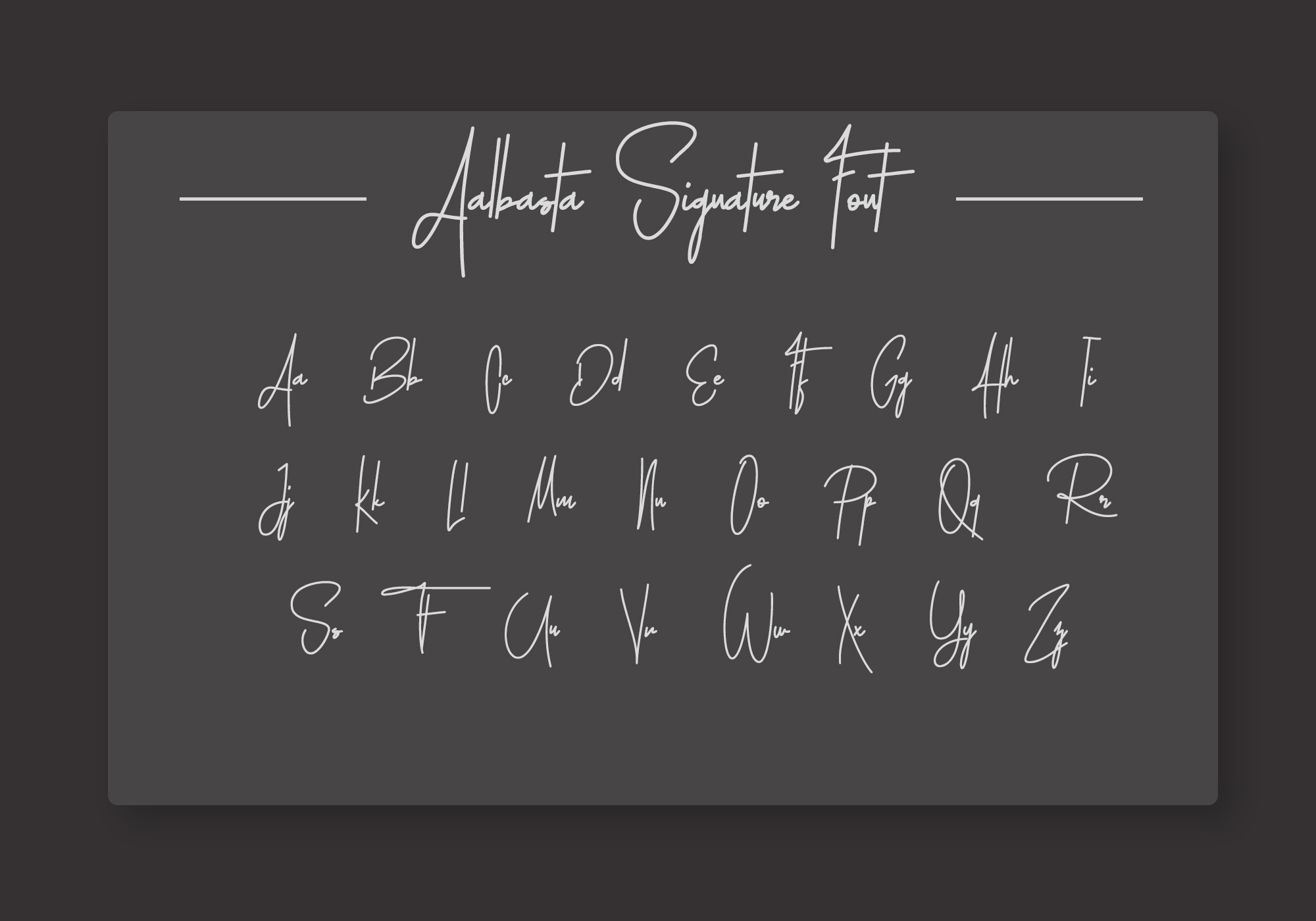 Signature Writing Font Aalbasta Signature Font - Download Free Font