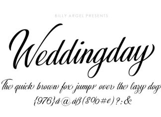 Weddingday Calligraphy Font