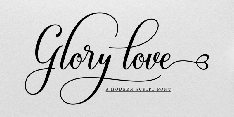Glory Love Script Font