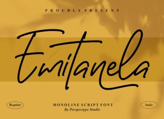 Emitanela – Monoline Script Font