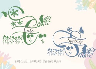 Cute Spring Monogram Script Font