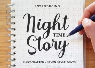 Night Time Story Script Font