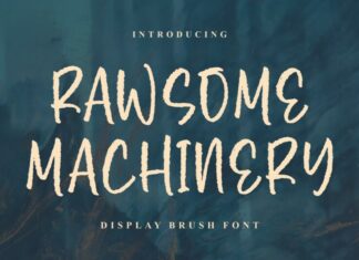 Rawsome Machinery Brush Font